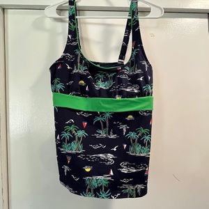 Lands End bathing suit top. Size 14. Worn once, euc.. Navy blue